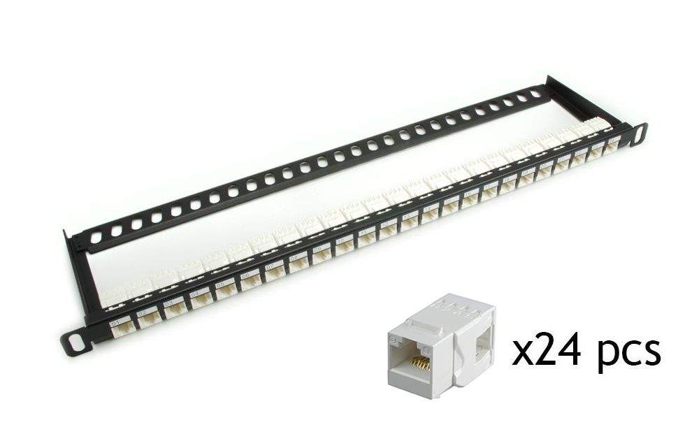 0.5U-24P Snap-in - 0.5U 24-Port UTP Super High Density Snap-In Type Patch Panel